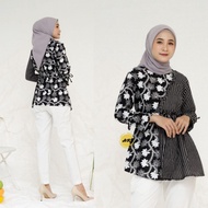 Baju Batik Blouse Kombinasi Blouse Batik Wanita Kombinasi Motif Bunga