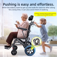 Reclining wheelchair, lightweight folding wheelchair, travel wheelchair, with pull rod, headrest, wh