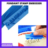 Fondant Embosser Stamp Cutter Blue Set 6pcs Mold Best Wishes Happy Birthday Anniversary Congratulati