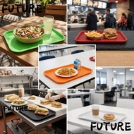 HL-FUTU Canteen Tray, Thickened Plastic Dinner Plate, Easy To Rinse Rectangle Colorful Anti Slip Fas