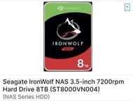 Seagate IronWolf NAS 8TB 硬碟 2隻