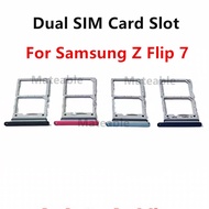 1X Flip7 SIM Card Slots For Samsung Gala xy Z Flip 7 F766 Dual SIM Tray Adapters Socket Holder Repla