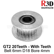 Pulley Idler Timing Belt Tension GT2 W6 D18 B4 20T with Teeth