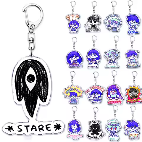 Hot Omori Game Keychain for Accessories Bag Pendant Basil Kel Hero Aubrey Omocat Sunny Key Chain Rin