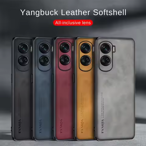 Honor90 90lite Luxury Sheepskin Leather Case For Huawei Honor 90 Lite 5g Camera Protect Men Retro Ba