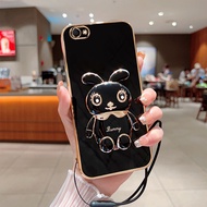 Phone Soft Case For VIVO Y66 Case VIVOY66 Y66 Cartoon Rabbit Bracket Shockproof Silicone Plating Pho