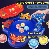 【Joyful Mart】Mainan Duel Gyro Pemancar Cahaya, Bahan Aloi, Permainan Interaktif Berbilang Orang, Pla