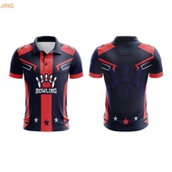 Midnight Bowlers Baju Bowling Jersey Custom Name Bowling Polo Viral Pickle Ball Jersey