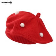Shapxp  Kids Beret Hat Acrylic Wool Beret Hat French Style Baby Beret Hat with Plush Ball Anti-slip 