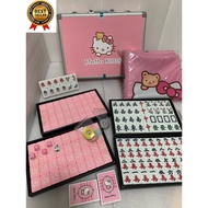 【SG Supplier】CNY Special Edition Hello Kitty 40mm Standard Mahjong Size 144+12pcs w upgraded aluminium suitcase Full set