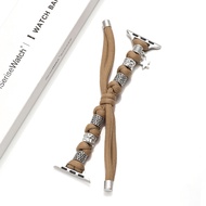 สายนาฬิกาผ้าถักสำหรับ Apple Watch เวอร์ชั่นสตรีระบายอากาศได้ดี สายรัดข้อมือ Apple Watch 41mm 45mm สไ