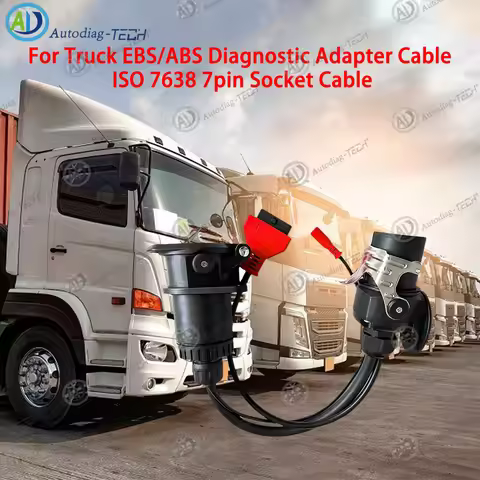 Truck EBS/ABS Diagnostic Adapter Cable ISO 7638 Socket Cable, Work with Autocom Diagnostic Scanner T