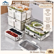 Food Storage Containers,Drain Divided Container,Crisper Box,Refrigerator Food Storage Box With Handl