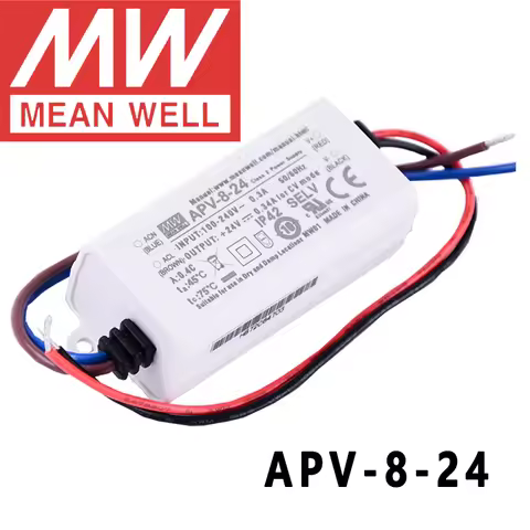 Original Mean Well APV-8-24 meanwell 24V/0.34A Constant Voltage design 8W Single Output LED Switchin