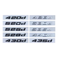 3D Black Logo 520d 420d 428d 430d 435d 525d 528d 530d Emblem Letters Sticker Car Trunk Badge For BMW