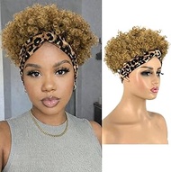 Afro Headband Wig Short Afro Curly Wigs for Black Women Glueless Afro Wigs with headbands attached S