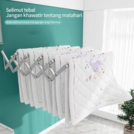 Jemuran Lipat Dinding / Ditarik yang Dipasang di Dinding Rak Pengeringan yang Dipasang di Dinding