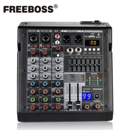 Freeboss 4 Channels Mixing Console 99 Effect USB PC Record Bluetooth Audio Sound Mixer Studio 48V Mi