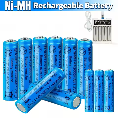 AA AAA 2000mAh 1.2V 1-60 Pcs Battery Rechargeable 2A 3A Ni-MH Batteries with Quick Charger for Toys