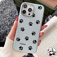 Paw Prints Leather Casing For Xiaomi 15 Pro 14T Pro For Mi 11 Lite 11X Pro 5G 4G Back Cover Cute Sim