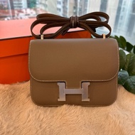 HERMES constance 19 大象灰银 epsom皮 stamp k