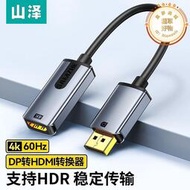 山澤DP轉HDMI轉換器4K60Hz高清DisplayPort公對母影片轉接頭適用