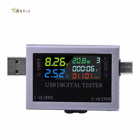 DC 4.5~50V 0-8A Type-C USB Tester Digital Voltmeter Amperimetro Current Voltage Meter Volt Ammeter D