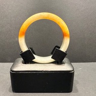 瀚玉珠寶 天然緬甸產翡翠 蜜糖黃手鐲 緬甸玉手鐲 黃翡手鐲 17.5