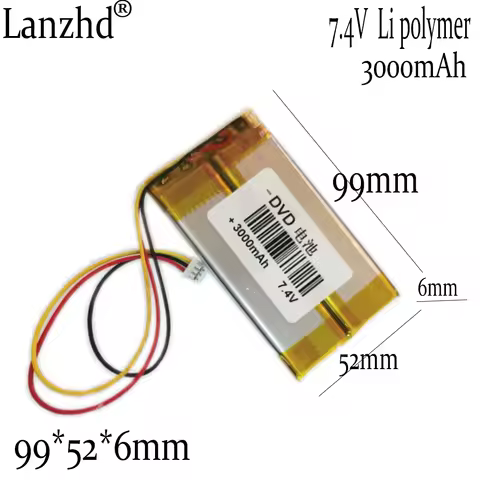 1-12pcs NEW battery 7.4V Li polymer 3000mAh Lithium batteries For Mobile DVD battery 7.4V EVD portab