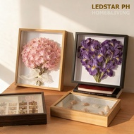 Photo Frame flower frame shadow box frame Transparent Wooden Shadow Box Dried Flower Plant specimen