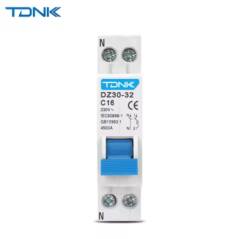 DZ30-32 DPN 1P+N Mini Circuit Breaker MCB 6-32A Din Rail Mounting Cutout Miniature Household Air Swi