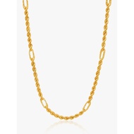 916 Gold Hollow Rope Interlock Chain