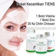 Paket Kecantikan Kulit dan Wajah Vitaline ZInc + Masker Chitosan Tiens