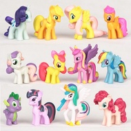 ✉◊ Kithaax65su ฟิกเกอร์ My Little Pony 12 ชิ้นสำหรับตกแต่งเค้ก PVC Action Figures Kids Girl Toys