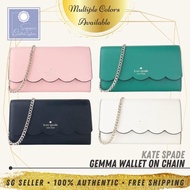 [SG SELLER] Kate Spade KS Gemma Wallet on Chain Leather Wallet (Multi Colors Available)