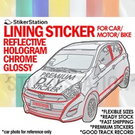 STICKER LINING KERETA Motor Lining Sticker Skirting Lining Myvi Axia Alza Wira Waja Bumper Sticker