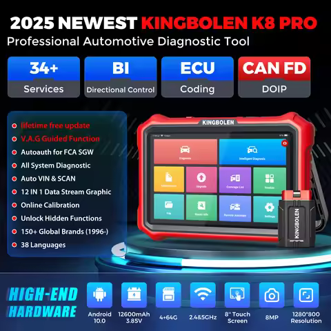 [Lifetime Free Update] KINGBOLEN K8 PRO ELITE Auto Diagnostic Tool Full System ECU Coding 40 Service