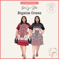 KATUN BIG SIZE BATIK DRESS MIDI WOMEN JUMBO SIZE PLUS SIZE CURVY Girl LD 140 CNY CHINESE NEW YEAR CH