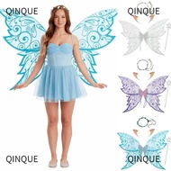 QINJUE Fairy Angel Wing Costume, Glitter Butterfly Fairy Wings Elf Wings Butterfly Photography Props