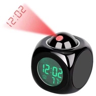 Multi-function Projection Chime Clock LED Light Projection Alarm Clock Voice Chime Clock Projection