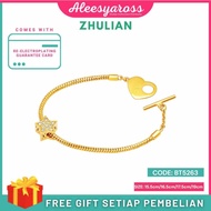 [BT5263] ZHULIAN Gold Plated Bracelet Jewellery Emas Saduran Barang Kemas