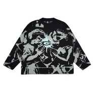 Genesis Conspiracy - Knitwear Boxy Oversized Steel Aura - Knitwear Cardigan - Boxy Knit Sweater