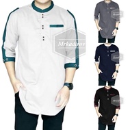 Kurta Zaka Lengan 3/4 Baju Koko Muslim Pria Premium