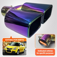 Sesuai untuk Kereta Asal 5.3-5.8CM Outlet Square Diubahsuai Paip Ekor Dwi Paip Ekzos Keluli Tahan Ka