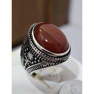 A167, cincin akik bertatah perak 925, berat 8.27 gram, saiz: 4 keping saiz 15, 1 keping saiz 17, sai