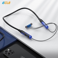 ECLE Blue Sports Neckband Earphone Wireless Headset Bluetooth Magnetik