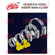 SUS304 STAINLESS STEEL HOSE PIPE CLAMP SCREW CLAMP HOSE PIPE CLIP KLIP PAIP AIR GAS CWH TOOLS TRADIN