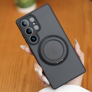 360° Rotating Stand Matte Clear Magnetic Case For Samsung Galaxy S23 S24 S25 S23Ultra S24Ultra S25Ul