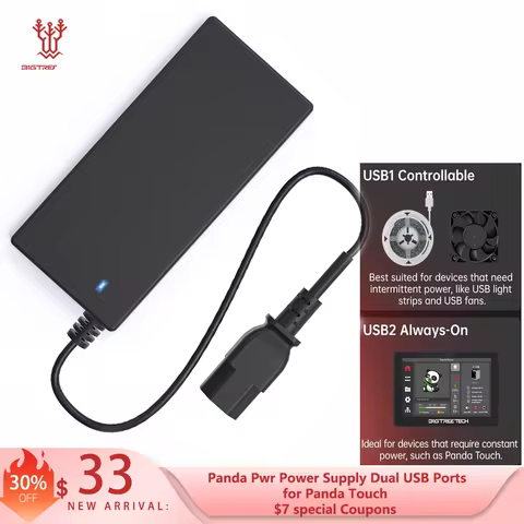 BIGTREETECH Panda Pwr Power Supply Wireless Control Dual USB Ports For Panda Touch BambuLab P1 X1 A1