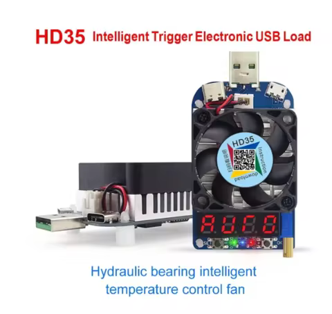 HD35 Trigger QC2.0 QC3.0 Electronic USB Load Resistance Discharge Battery Test Adjustable Current Vo